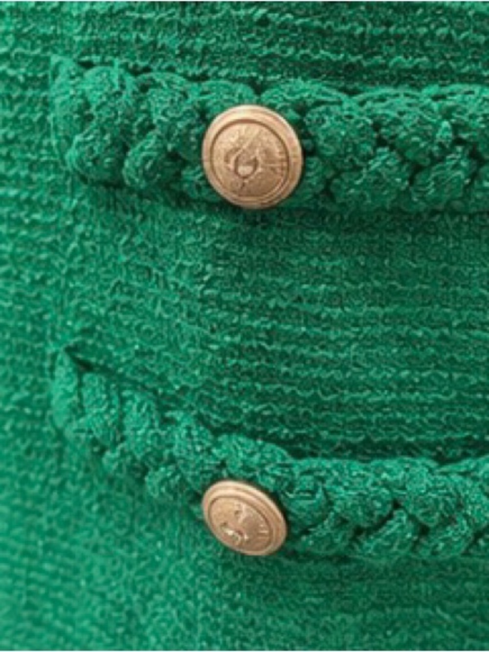 Emerald Green Boucle Knit Dress - Picture 2 of 5